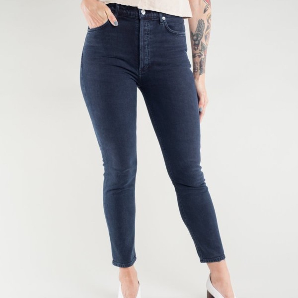 AGOLDE | Nico High Rise Skinny Jeans Darkwash - Picture 2 of 8
